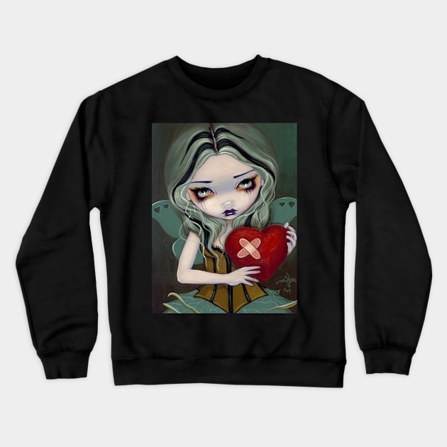 Love Hurts - Cute, Sad, Chibi Fairy Crewneck Sweatshirt by Wanderer Bat